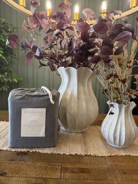 Queen 100% Linen Sheet Set Dark Gray - Casaluna NEW